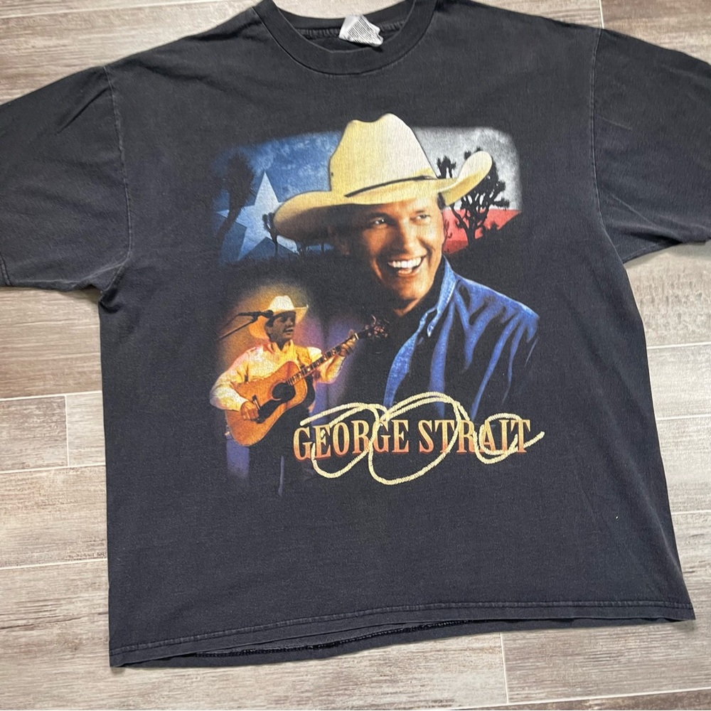 Vintage George Strait Country Music Concert T Shirt Black - Picture 3 of 6